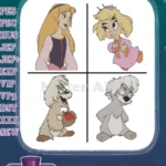 The Black Cauldron - Princess Eilonwy Gurgi The Creature Hen Wen The Oracular Pig - Disney Adventure Companions - Filled Embroidery Design - Instant Download