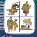 Disney Emperors New Groove Pacha With Chicha Birthday Cake Sombrero Family Designs - Filled Embroidery Design - Instant Download