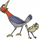 Disney Fox And Hound Chief Dog Copper Hound Woodpecker Dinky Boomer - Filled Embroidery Design - 6909