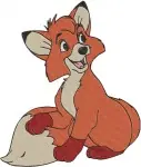 Disney Fox And Hound Tod Fox Vixey She Fox Couple Love Forest Animals - Filled Embroidery Design - 6911