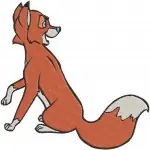 Disney Fox And Hound Tod And Vixey Fox Couple Squeeks Caterpillar Friend - Filled Embroidery Design - 6918