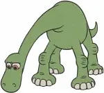 Disney Pixar Good Dinosaur Arlo Apatosaurus Walking Sitting Long Neck Dino Set - Filled Embroidery Design - 6925