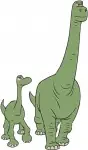 Disney Pixar Good Dinosaur Arlo Apatosaurus Walking Sitting Long Neck Dino Set - Filled Embroidery Design - 6927