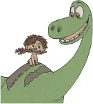 Disney Pixar Good Dinosaur Arlo And Spot Human Boy Unlikely Friends Dinosaur Collection - Filled Embroidery Design - 6929