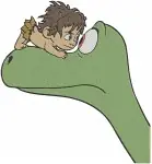 Disney Pixar Good Dinosaur Arlo And Spot Hatching From Egg Adventure Pals - Filled Embroidery Design - 6933