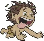 Disney Pixar Good Dinosaur Spot Human Boy Wild Child Running Happy Poses - Filled Embroidery Design - 6944