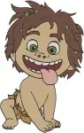 Disney Pixar Good Dinosaur Spot Human Boy Wild Child Running Happy Poses - Filled Embroidery Design - 6945