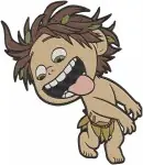 Disney Pixar Good Dinosaur Spot Human Boy Wild Child Running Happy Poses - Filled Embroidery Design - 6947