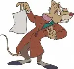 Disney Great Mouse Detective Basil Baker Street Dr Dawson Toby Dog Fidget Bat Collection - Filled Embroidery Design - 6956