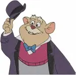 Disney Great Mouse Detective Basil Dr Dawson Professor Ratigan Fidget Bat - Filled Embroidery Design - 6959