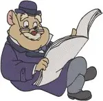 Disney Great Mouse Detective Basil Dr Dawson Professor Ratigan Fidget Bat - Filled Embroidery Design - 6960