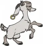 Hunchback Of Notre Dame Djali The Goat Wearing Bells And Various Playful Poses - Filled Embroidery Design - 6983