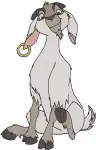 Hunchback Of Notre Dame Djali The Goat Wearing Bells And Various Playful Poses - Filled Embroidery Design - 6984