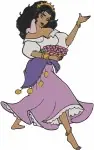 Hunchback Of Notre Dame Esmeralda Gypsy Dancer Various Graceful Dancing Poses - Filled Embroidery Design - 6990