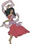 Hunchback Of Notre Dame Esmeralda Gypsy Dancer Various Graceful Dancing Poses - Filled Embroidery Design - 6991