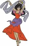 Hunchback Of Notre Dame Esmeralda Dancing With Tambourine And Various Poses - Filled Embroidery Design - 6994