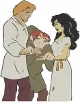 Hunchback Of Notre Dame Esmeralda Phoebus And Quasimodo Character Group Poses - Filled Embroidery Design - 7014