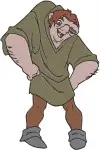 Hunchback Of Notre Dame Quasimodo Swinging On Rope Holding Figurine Standing - Filled Embroidery Design - 7044