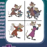Disney Great Mouse Detective Basil Baker Street Dr Dawson Toby Dog Fidget Bat Collection - Filled Embroidery Design - Instant Download