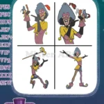 Hunchback Of Notre Dame Clopin Trouillefou Various Jester And Storyteller Poses - Filled Embroidery Design - Instant Download