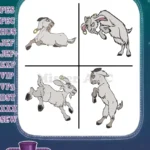 Hunchback Of Notre Dame Djali Goat Friend Various Standing And Jumping Actions - Filled Embroidery Design - Instant Download