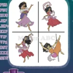 Hunchback Of Notre Dame Esmeralda Gypsy Dancer Various Graceful Dancing Poses - Filled Embroidery Design - Instant Download