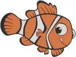 Disney Pixar Finding Nemo Marlin And Nemo Father Son Clownfish Swimming Together - Filled Embroidery Design - 2915