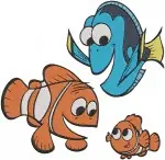 Disney Pixar Finding Nemo Dory Nemo Gill Jellyfish Aquarium Friends Ocean - Filled Embroidery Design - 2921