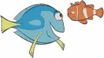 Disney Pixar Finding Nemo Dory Blue Tang With Nemo Clownfish Friends Swimming Designs - Filled Embroidery Design - 2922