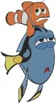 Disney Pixar Finding Nemo Dory Blue Tang With Nemo Clownfish Friends Swimming Designs - Filled Embroidery Design - 2925