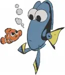 Disney Pixar Finding Nemo Dory And Nemo Underwater Adventure Blue Tang Clownfish - Filled Embroidery Design - 2926