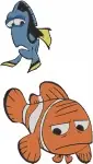 Disney Pixar Finding Nemo Dory And Nemo Underwater Adventure Blue Tang Clownfish - Filled Embroidery Design - 2927