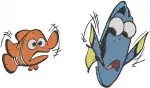 Disney Pixar Finding Nemo Dory Expressive Poses With Nemo Forgetful Fish Bundle - Filled Embroidery Design - 2933