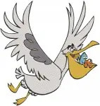 Disney Pixar Finding Nemo Nigel The Pelican With Fish In Beak Seabird Helper - Filled Embroidery Design - 2948