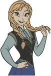 Disney Frozen Princess Anna Coronation Dress Winter Outfit Various Poses Set - Filled Embroidery Design - 2959