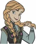 Disney Frozen Princess Anna Coronation Dress Winter Outfit Various Poses Set - Filled Embroidery Design - 2960