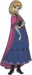Disney Frozen Princess Anna Coronation Dress Winter Outfit Various Poses Set - Filled Embroidery Design - 2962