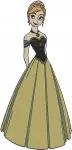 Disney Frozen Princess Anna Winter Cloak Green Dress Various Poses Close Up - Filled Embroidery Design - 2968