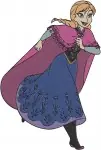 Disney Frozen Princess Anna Winter Cloak Green Dress Various Poses Close Up - Filled Embroidery Design - 2970
