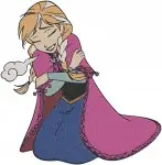 Disney Frozen Princess Anna Adventure Attire Standing Walking Determined Princess - Filled Embroidery Design - 2971