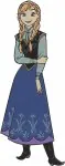 Disney Frozen Princess Anna Adventure Attire Standing Walking Determined Princess - Filled Embroidery Design - 2974