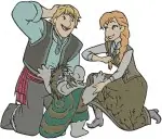 Disney Frozen Anna Kristoff Hans Coronation Ball Ice Harvesting Interactions - Filled Embroidery Design - 2982