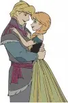 Disney Frozen Anna Kristoff Romantic Moments Falling Hugging True Love Set - Filled Embroidery Design - 2989