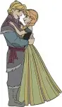 Disney Frozen Anna Kristoff Romantic Moments Falling Hugging True Love Set - Filled Embroidery Design - 2990