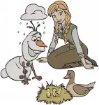 Disney Frozen Anna Kristoff Sven Olaf Snowman Adventure Group Friends Collection - Filled Embroidery Design - 2993