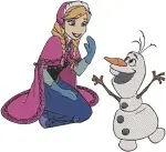 Disney Frozen Anna Kristoff Sven Olaf Snowman Adventure Group Friends Collection - Filled Embroidery Design - 2994