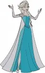 Disney Frozen Queen Elsa Ice Magic Powers Creating Snow Elegant Poses - Filled Embroidery Design - 2999