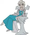 Disney Frozen Queen Elsa Ice Magic Powers Creating Snow Elegant Poses - Filled Embroidery Design - 3002