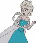 Disney Frozen Queen Elsa Ice Dress Snowflake Magic Graceful Ice Queen Poses Designs - Filled Embroidery Design - 3003