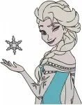 Disney Frozen Queen Elsa Ice Dress Snowflake Magic Graceful Ice Queen Poses Designs - Filled Embroidery Design - 3004
